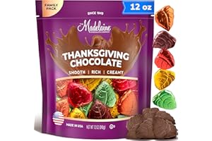 THE MADELAINE CHOCOLATE COMPANY Madelaine Milk Chocolate Leaf Candy – Individually Foil-Wrapped Fall Chocolates – Thanksgiving Treats & Decorations – 12 oz Bag (Approx. 45 Pieces)