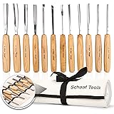 Schaaf Wood Carving Tools Set of 12 Chisels with Canvas Case | Wood Chisels for Woodworking | Wood Working Tools and Accessor