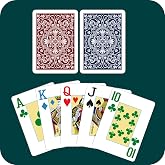 Cybergon 4-Color Jumbo Index Waterproof Playing Cards &ndash; 2 Deck Set &ndash; Premium PVC Plastic Poker Cards with Storage Case &ndash; Large Print for Seniors, Poker, Bridge &amp; Family Games