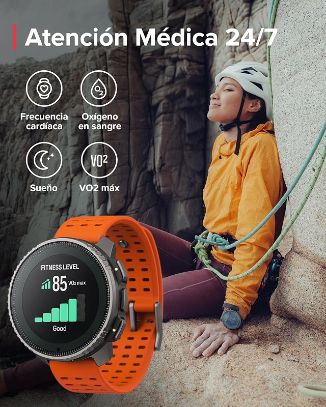 Relógio Desportivo Vertical - Relógio inteligente GPS, GPS de dupla frequência, mapas offline gratuitos, autonomia até 50 dias, capa resistente a militares, resistente à água até 100m