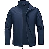 MAGCOMSEN Men's Lightweight Softshell Jacket Fleece Lined Tactical Waterproof Windbreaker Rain Jacket for Outdoor Hiking