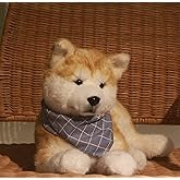 Chongker Dog Stuffed Animals Shiba Inu Dog Plush - Handmade Realistic Toy,Cuddly Plush Puppy Companion Pet