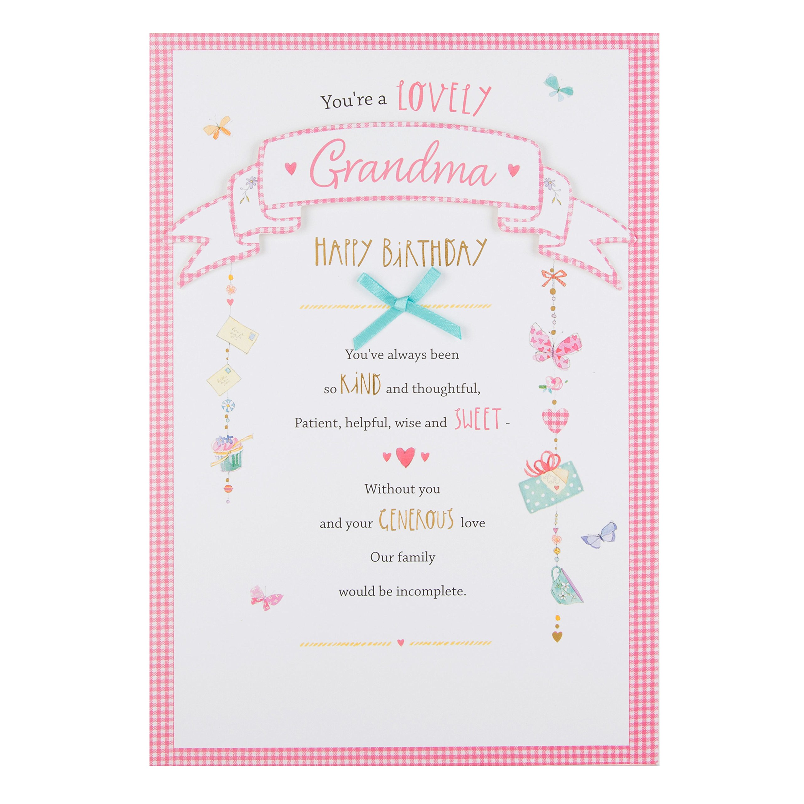 Hallmark Grandma Birthday Card 'Kind and Sweet' - Medium [Old Model]