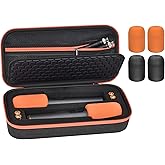 ANKHOH Wireless Microphone Case for JBL Wireless Two Microphone System for JBL Partybox DIY - with 2 Mic Cover Foams Fits from 8.25-10.5In Handheld Dual Mic, Recivers, Power Cord-Black(Box Only)