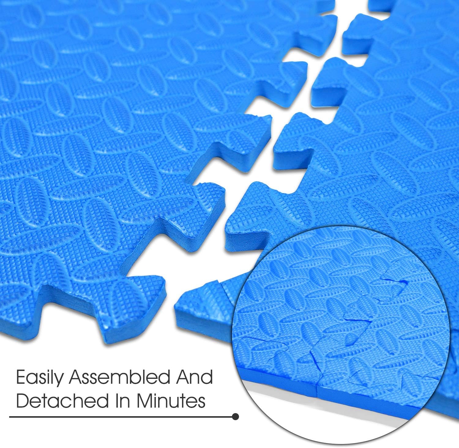 Yes4All Interlocking Floor Mats with Border – Foam Floor Mats/Gym Floor Mats with EVA Interlocking Tiles (12 Square Feet – Blue – 12 Tiles): Sports & Outdoors
