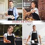 Utopia Kitchen Adjustable Bib Apron with Pockets Black Pack of 2 view 5