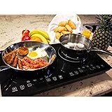 Evergreen Home 1800W Double Digital Induction cooker Cooktop | Portable Countertop Burner-Easy To Clean
