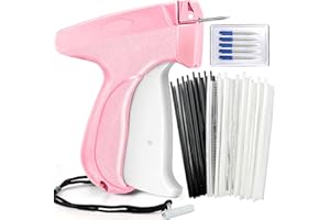 WONFURD Stitchy Quick Clothing Fixer, Mini Stitch Gun for Clothes, Clothing Stitch Tagging Gun, Quick Stitch Sewing Hemming Gun, Stitchy Tool with 5 Needles,1000 Black & 1000 White Fasteners, Pink