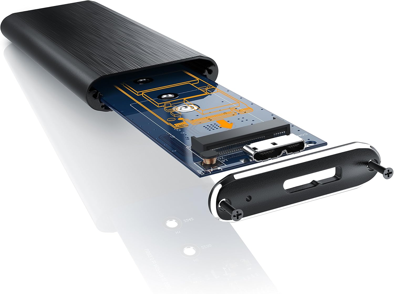 3.0 USB SSD Hard Drive Enclosure for M.2 Hard Drives with M.2 Key B