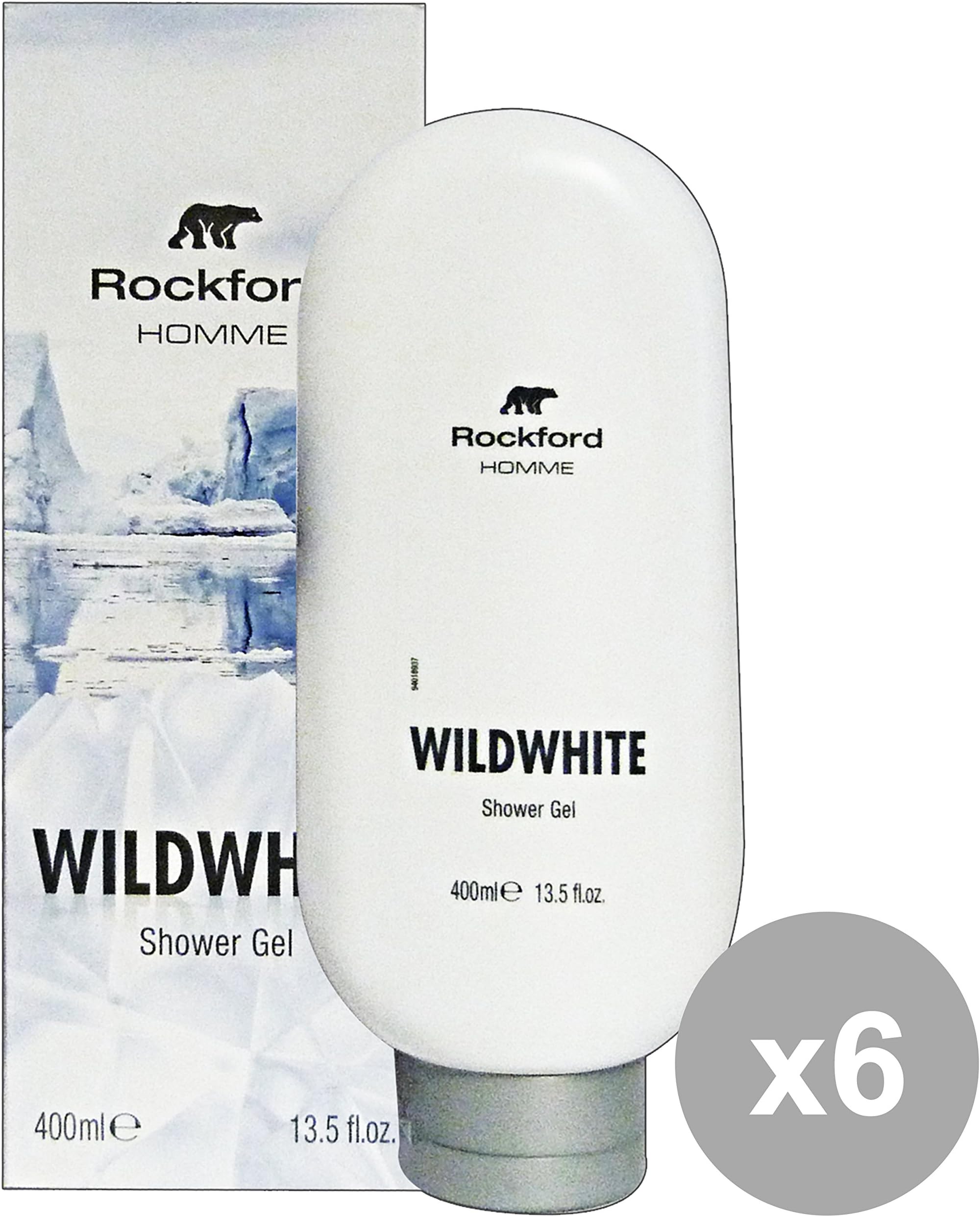 Set of 6 Rockford Shower Men wildwhite 400 ml. Soaps And Cosmetics