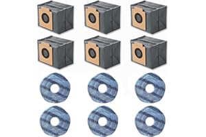 BPBDZZ X10 Pro Omni Accessories Compatible with Eufy X10 Pro Omni Robot Vacuum, 12 PCS (6 Mop Pads + 6 Dust Bags), Gray