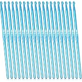 LXUEJIE 20 PCS 5MM Aluminum Crochet Hooks, US Size H (Size 8) Blue Crochet Hooks Bulk Knitting Needles Crochet Supplies for DIY Yarn Crafts Beginners