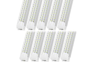 JESLED 4ft LED Shop Light, 45W, 6000LM, 5000K Super Bright White, D Shape Triple Rows, 4 Foot Linkable Shop Light Fixture, T8