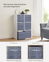 SONGMICS Storage Boxes Set of 6 30cm Cube Fabric Boxes with Handles Misty Blue view 5