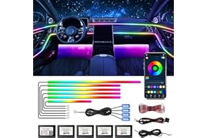WEBUPAR Dreamcolor Acrylic Interior Car Lights, 10 in 1 Car LED Strip Lights with APP Control and 213 Color Modes, Car Accessories Car Decorative Lights, Neon Car Ambient Lighting Kits