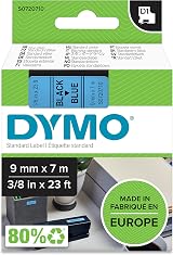 DYMO D1 Labels 9 mm x 7 m Black on Blue Tape Self-Adhesive Europe Made