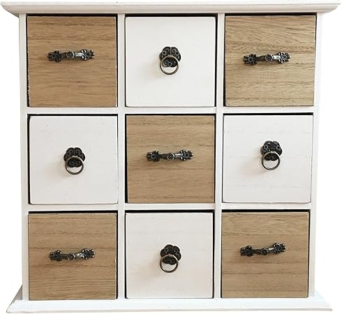 Vogue Decorative Wooden Mini Chest Of 9 Drawers Amazon Co Uk