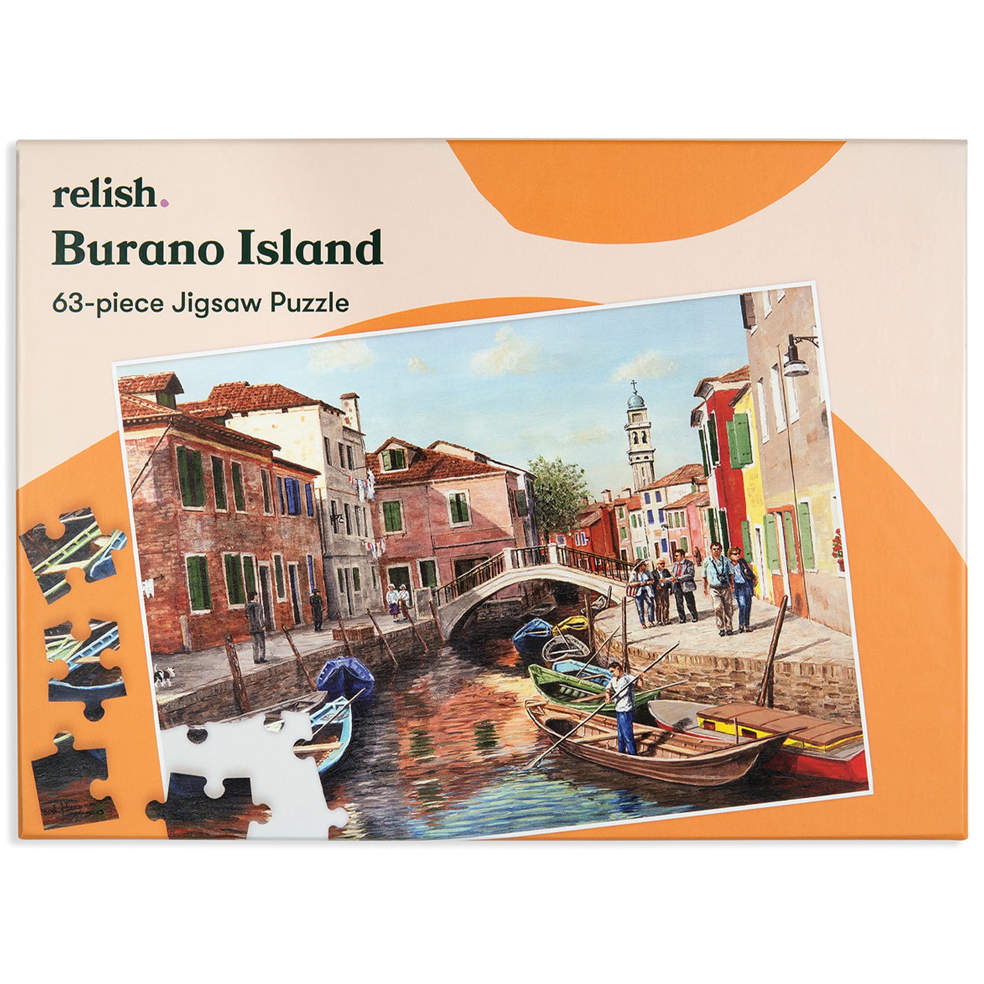 Relish - Dementia Jigsaw Puzzles for Adults, 63 Piece Burano Island (Venice) Puzzle - Activities & Gifts for Elderly People with Alzheimer's