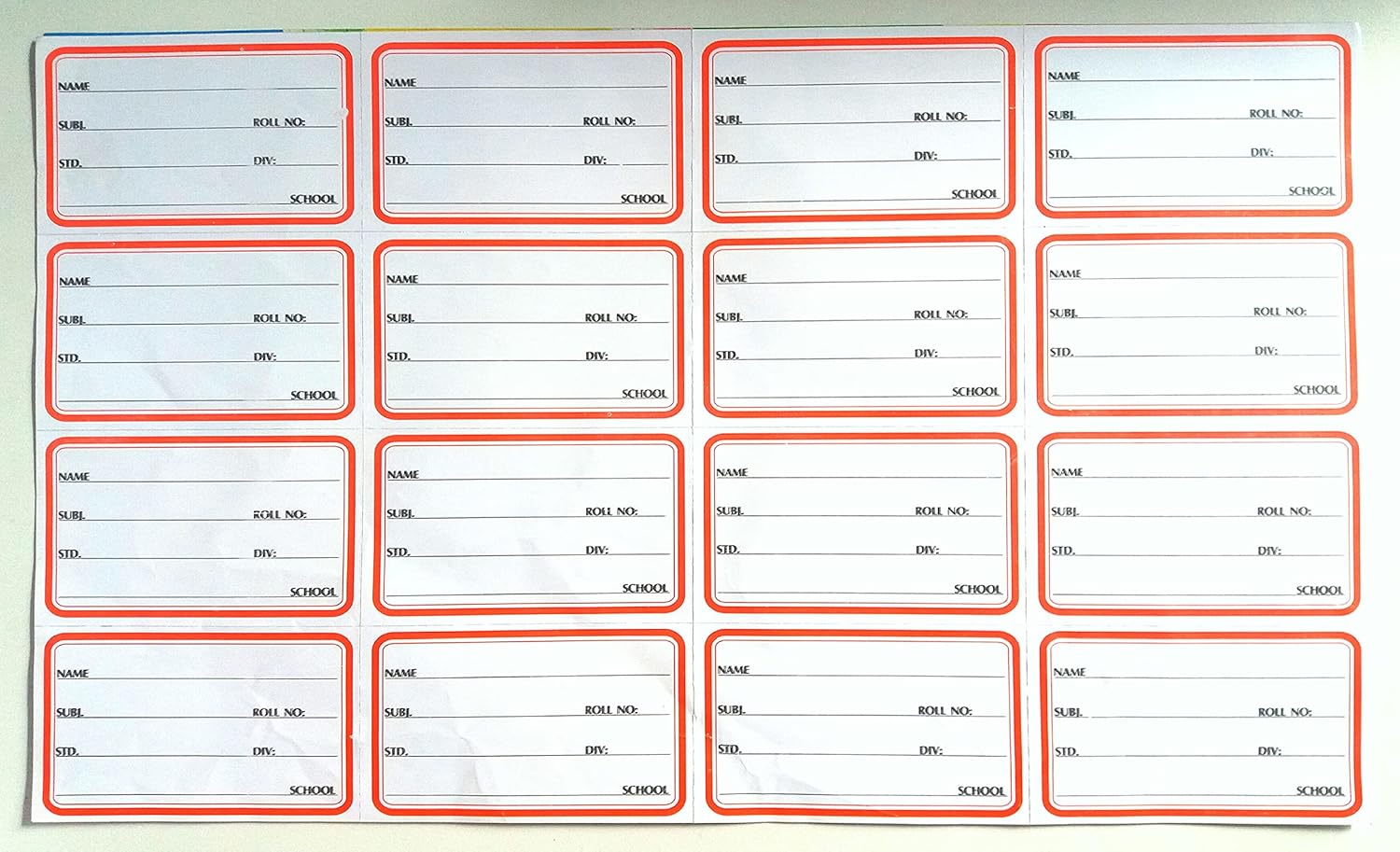 TAUSIF CREATION™ New Book Name Stickers Standard Series School Labels ...