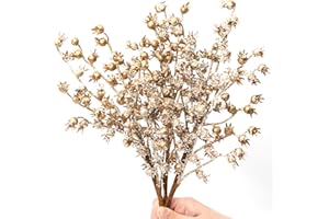 BREEZE TOUCH 3 Pack 17" Christmas Tree Picks and Sprays - Holly Berry Stems, Red Berry Stems for Christmas Tree, Frosted Red Berries Branches, Christmas Tree Decorations, Winter Holiday Home Décor, Gold