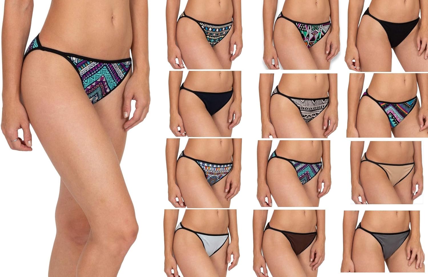 Sexy Basics Womens Buttery Soft String Bikini Briefs -Pack of 12 at  Women’s Clothing store