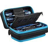 Casemaster Plazma Pro, 6 Dart Case for Soft and Steel Tip Darts, Features Large Front Mobile Device Pocket, Built-In Storage Tubes and Pockets for Flights, Tips, Shafts, and Personal Items