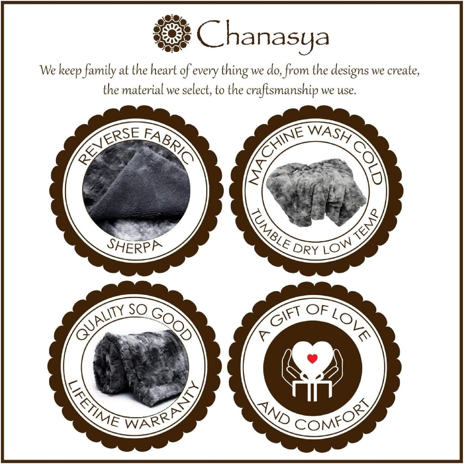 Chanasya Fuzzy Faux Fur Throw Blanket - Light Weight Blanket for Bed Couch and Living Room Suitable for Fall Winter and Spring (Queen) Grey: Home & Kitchen