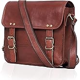 cuero Genuine Leather iPad/Tablet Bag Messenger Bag Small Briefcase CrossBody Shoulder Bag for Men and Women