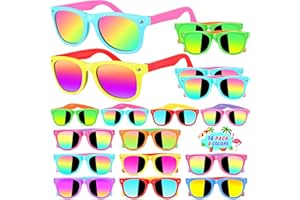 GIFTINBOX Kids Sunglasses Bulk Party Favors For Kids 3-5 4-8, 16Pack Neon Sunglasses For Kids Boys Girls with UV400 Protection, Pool Beach Party Favors Great Gift for Birthday Party