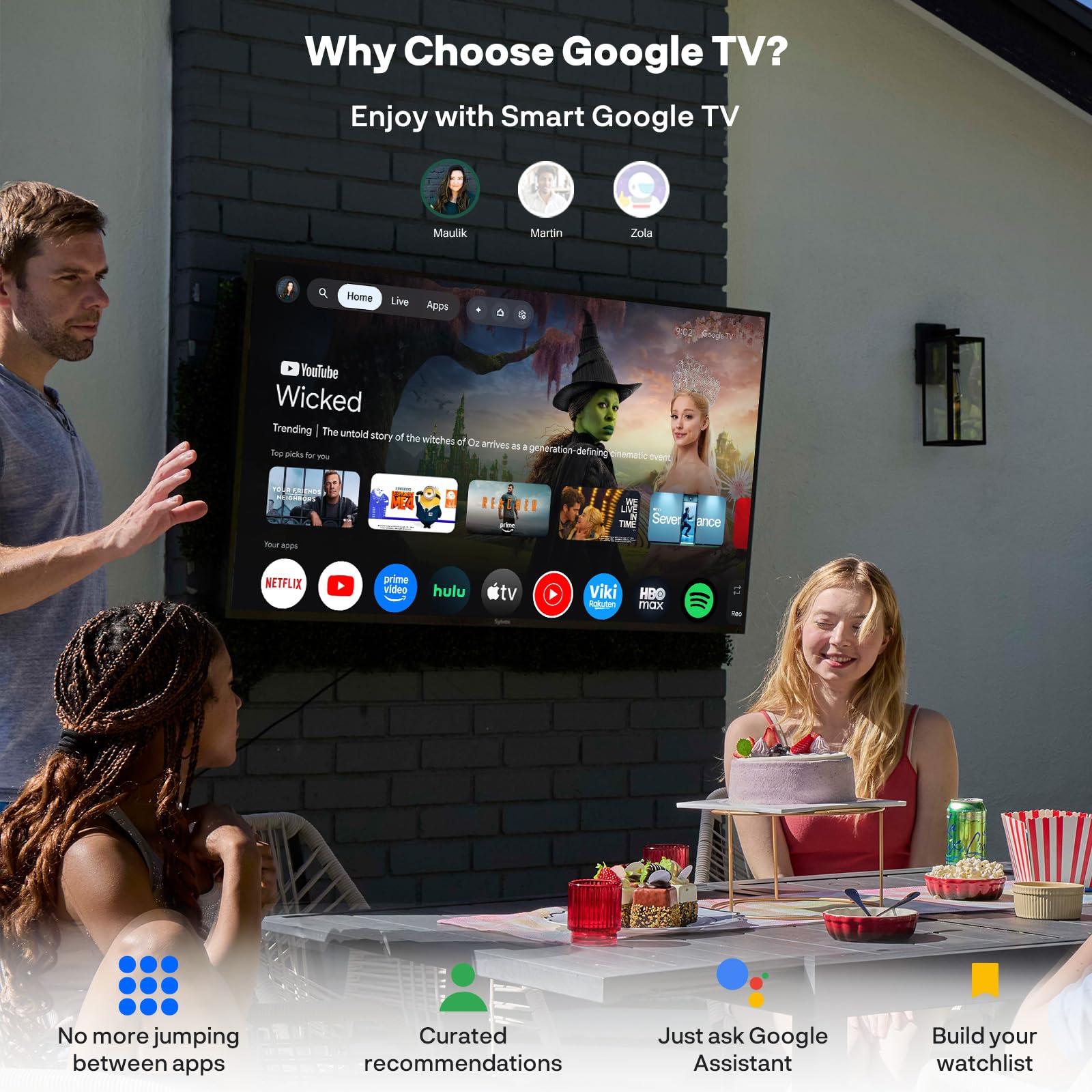 SYLVOX 43 Zoll Outdoor Smart TV, | 4K UHD 2000 Nits HDR10 | Google TV | IP55 Wasserdicht, Weatherproof Television, Outdoor Fernseher für Garten, Terrasse & Gewerbe (Pool Pro 2.0) 8