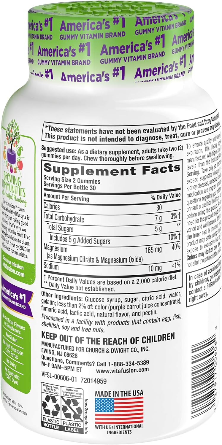 Magnesium Gummy Supplement, 60ct, Citrus: Health & Personal Care