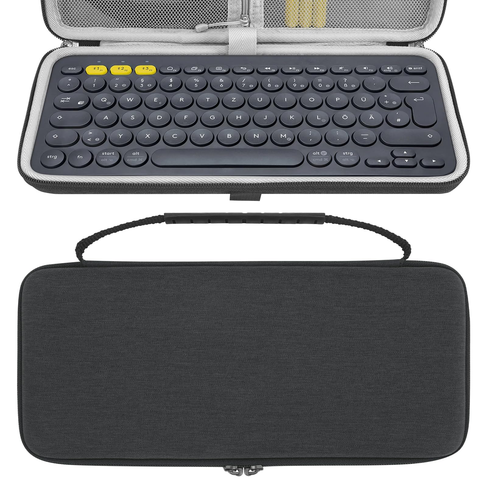Photo 1 of Geekria Keyboard Carrying Case, Hard Shell Protective Travel Bag for Small Compact Keyboard, Compatible with Logitech Pebble Keys 2 K380s/ Logitech K380 (Black)