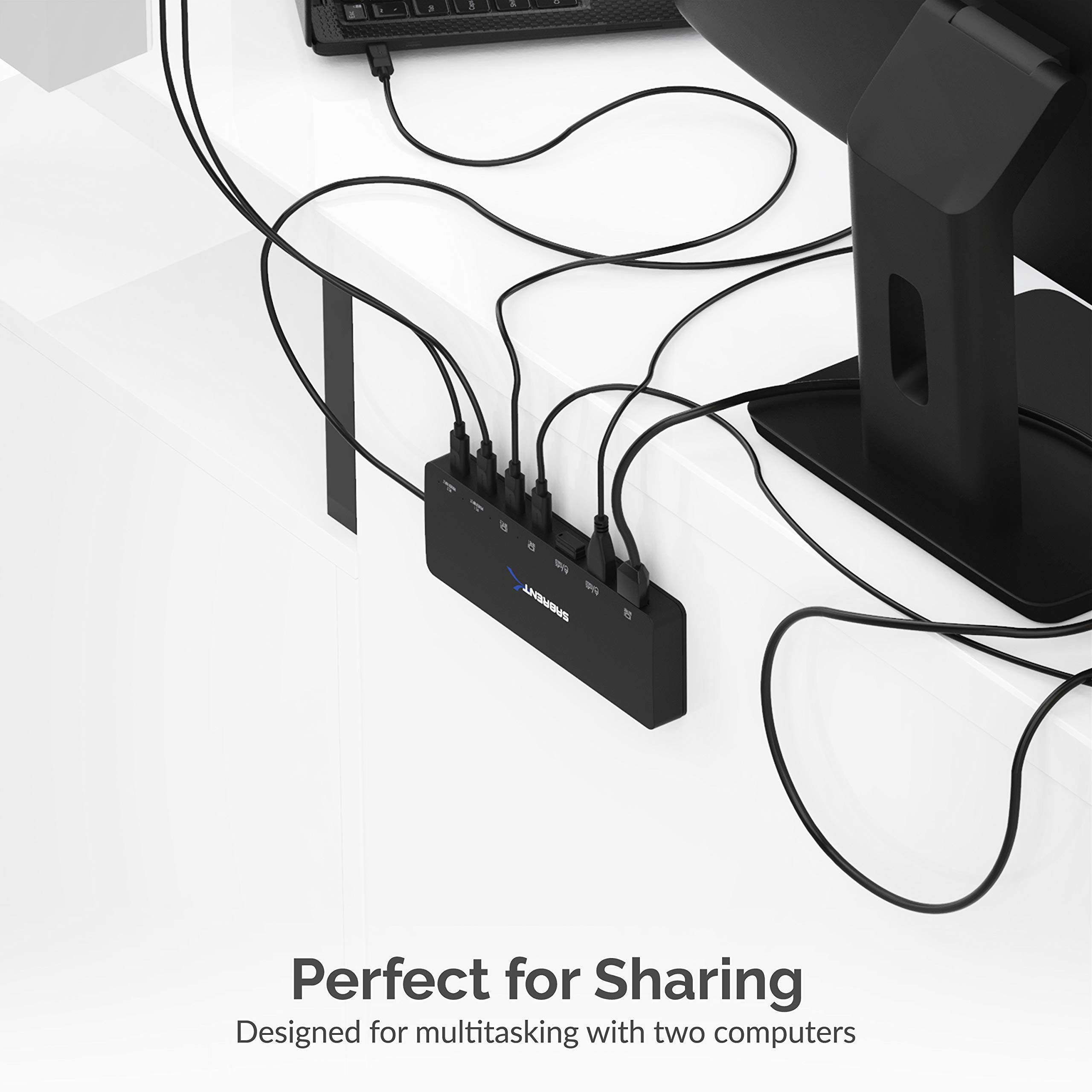 SABRENT 2 Port USB Type C KVM Switch with 60 Watt Power Delivery Option (USB KCPD)