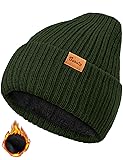 Green Beanie Hats for Men Women Thermal Stocking