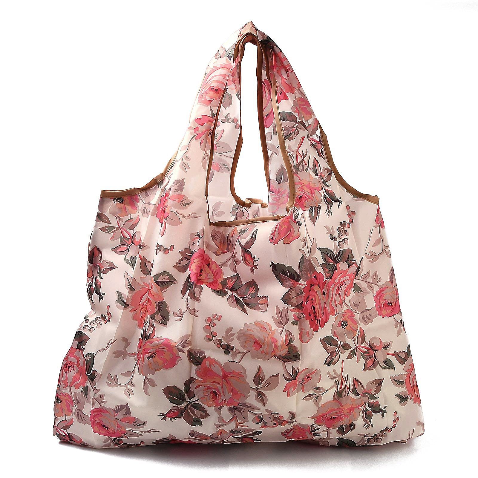 BEEFLYING 3 Pcs Foldable Shopping Bags Nylon Reusable Waterproof Tote Bags for Shopping Travel Outdoor Camping (52.5x60x0.15cm)