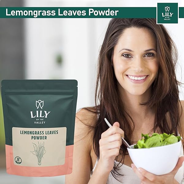 LILY OF THE VALLEY LEMONGRASS POWDER – FRESHLY GROUND DRIED LEMONGRASS – GREAT FOR COOKING & BAKING – 100% RAW – SOURCED FROM INDIA – VEGAN & GLUTEN-FREE – PACKED IN RESEALABLE POUCH (8OZ, 226G)
