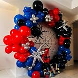 Isndare Red Blue Black Balloons 12 Inch Confetti Set 35 pcs Helium/Air view 3