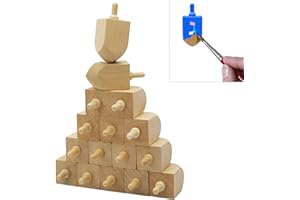 The Dreidel Company 24-Pack Hanukkah Wooden Dreidel, Design Your Own 3" Inch Chanukah Dreidel, Unfinished and Natural