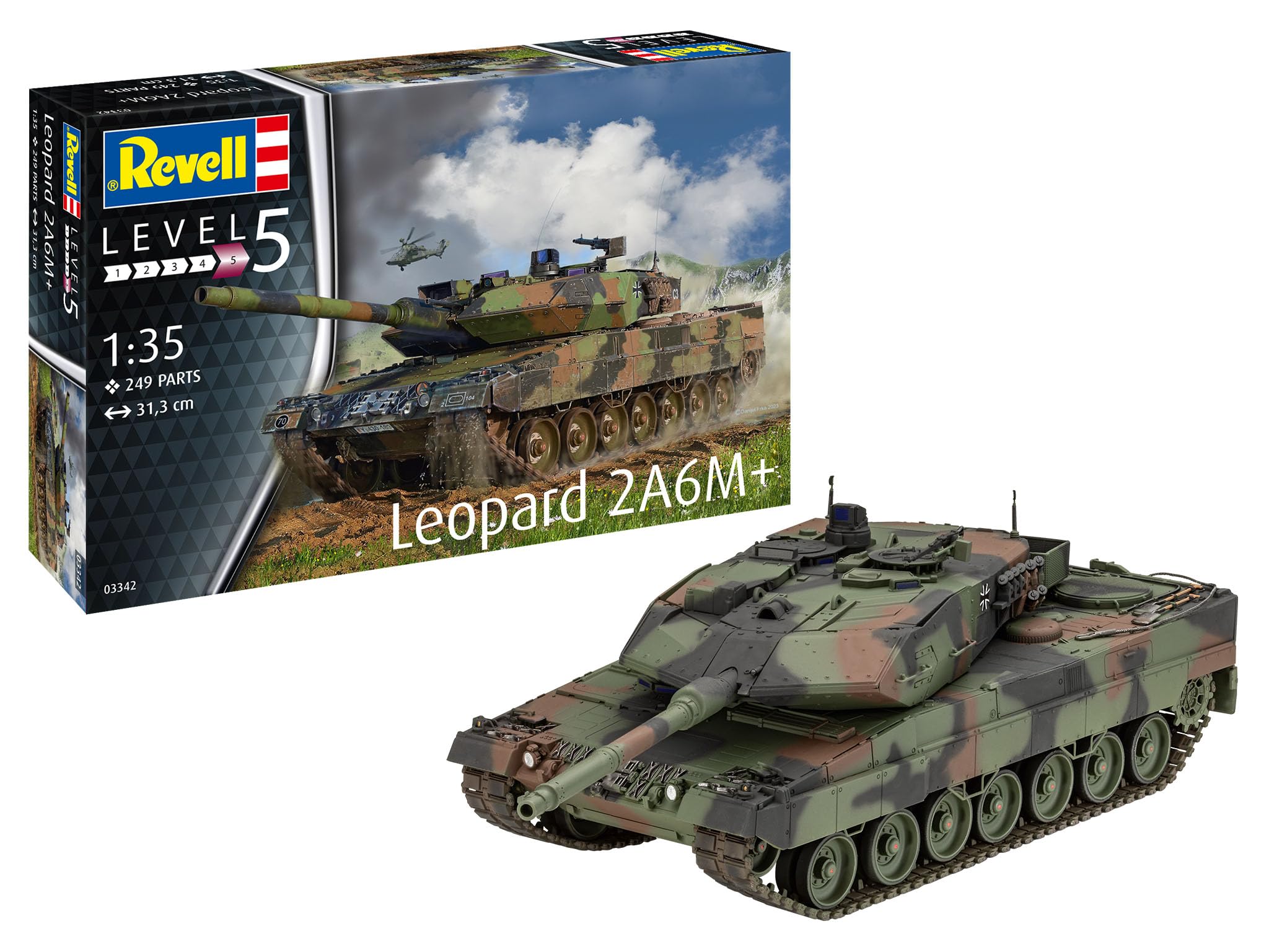 Revell 03342 Leopard 2 A6M+ Tank 1:35 Scale Unbuilt or Unpainted Plastic Model Kit