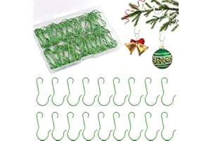 LUKTASTIC Ornament Hooks, 200 Pack Ornament Hangers, Christmas Ornament Hooks, Ornament Hooks for Christmas Trees, Christmas Hooks for Ornaments, Christmas Tree Hooks Ornaments Christmas Tree Decorations, Green