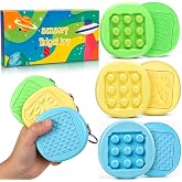 Clicker Bubble Wrap Fidget Toys for Kids 3 Pcs Clicker Keychain Calm Down Corner Supplies Classroom Must Have Pop It Toys ADHD Autism Anxiety Stress Relief Item Special Education Needs Quiet Sensory