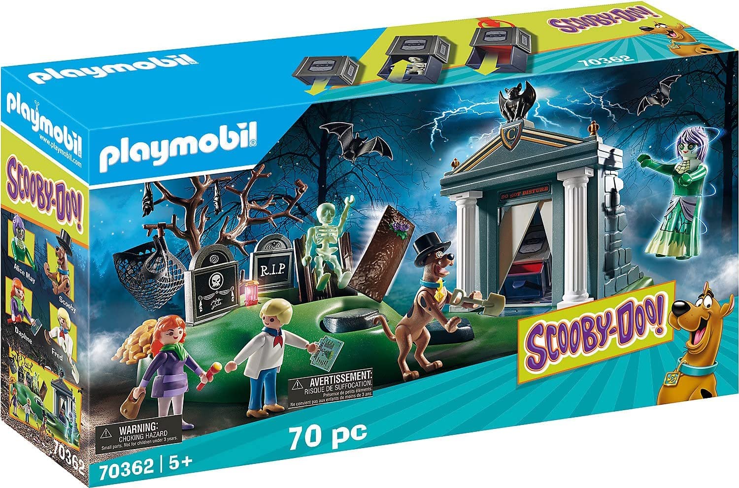 PlayMOBIL 70362 SCOOBY-DOO! Adventure on the Cemetery, for Children Ages 5+, Fun Imaginative Role-Play, PlaySets Suitable for Children Ages 4+