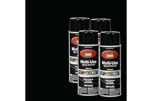 COLOR CARE Spray Paint – 4 pack of 12 oz. cans, Oil Enamel, Rust Resistant, Quick Drying, No Drip Formula for Wood, Metal, Plastic, Masonry, Indoor & Outdoor Use (Gloss Black)