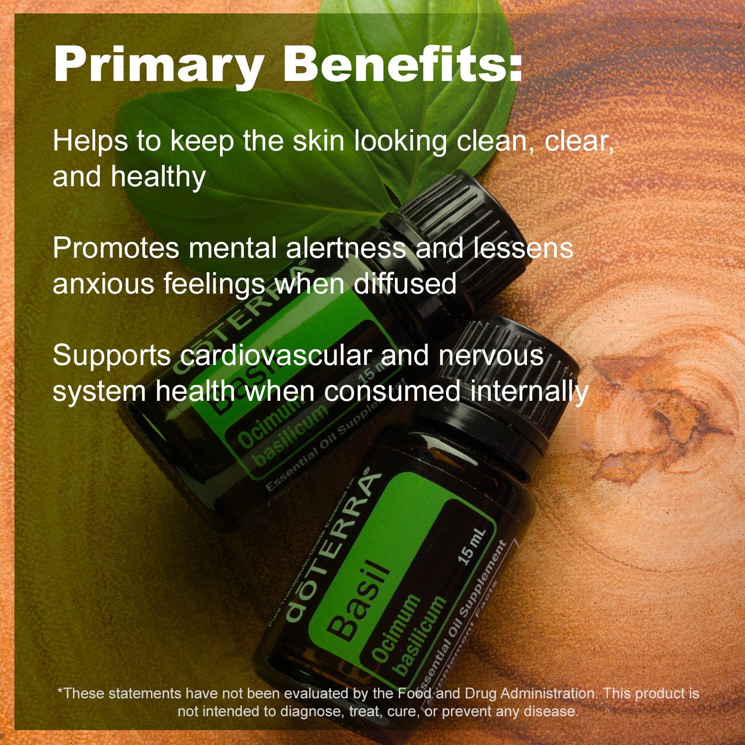 DoTERRA Basil Essential Oil Supports Clean, Clear, And Healthy Skin, Cardiovascular Health