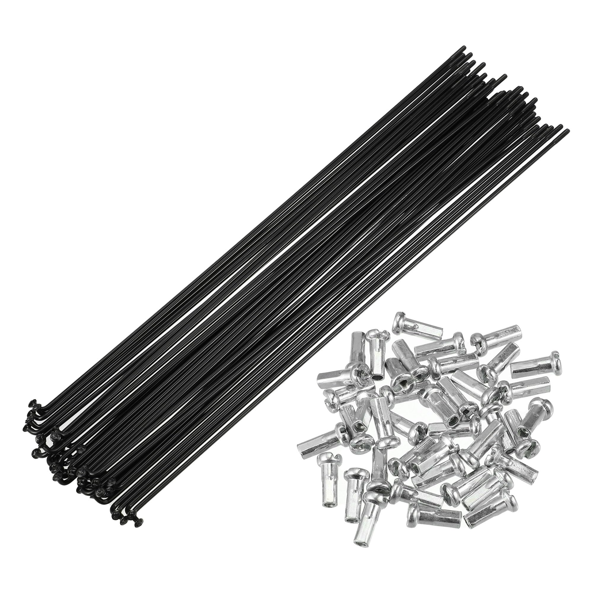 X AUTOHAUX 40 Pcs Bicycle Steel Spokes 14G Bike Spoke 235mm Length with Nipples