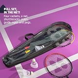 Hillington Badminton Set with Net for 4 Players – All-Weather Rackets & Carry view 3