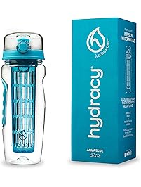 Hydracy Fruit Infuser Water Bottle - 32 Oz Sport Bottle with Full Length Infusion Rod and Insulating Sleeve Combo Set + 27 Fruit Infused Water Recipes eBook Gift - Your Healthy Hydration Made Easy