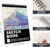 KINSPORY Sketchbook A4 21 x 29.7cm 100 Pages 100gsm Spiral Bound view 2