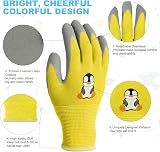 OSDUE 3 Pairs Kids Gardening Gloves with Soft PVC Dots Size 5-7 Years view 3