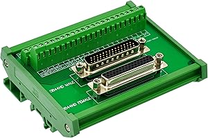 CZH-LABS DIN Rail Mount DSUB DB44HD Male/Female Header Interface Module, D-SUB Breakout Board.